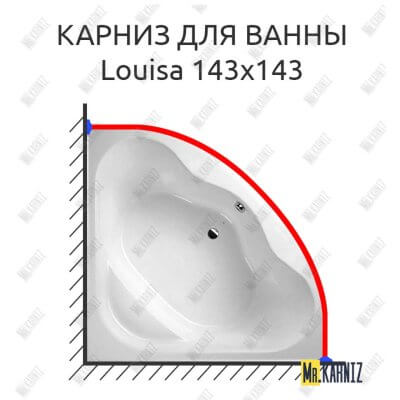 Карниз для ванны Balteco Louisa 143х143 Усиленный 25 мм MrKARNIZ